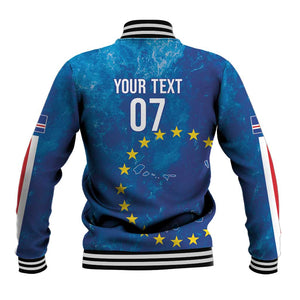 Cape Verde Tubaroes Azuis Custom Baseball Jacket Break The Waves - African Pride