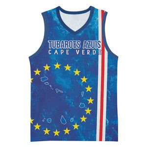 Cape Verde Tubaroes Azuis Custom Basketball Jersey Break The Waves - African Pride