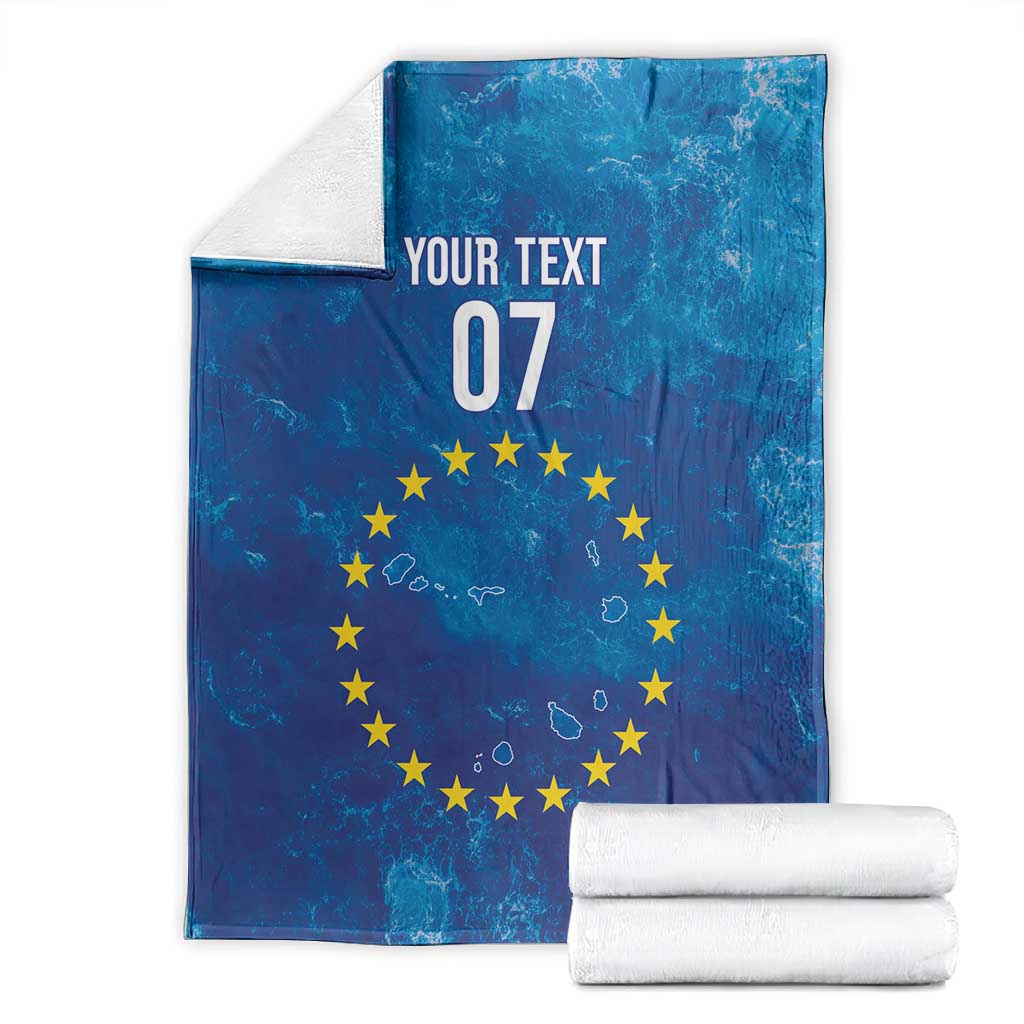 Cape Verde Tubaroes Azuis Custom Blanket Break The Waves - African Pride