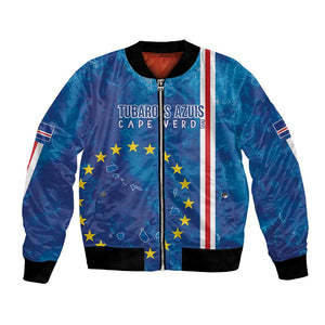Cape Verde Tubaroes Azuis Custom Bomber Jacket Break The Waves - African Pride
