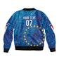 Cape Verde Tubaroes Azuis Custom Bomber Jacket Break The Waves - African Pride