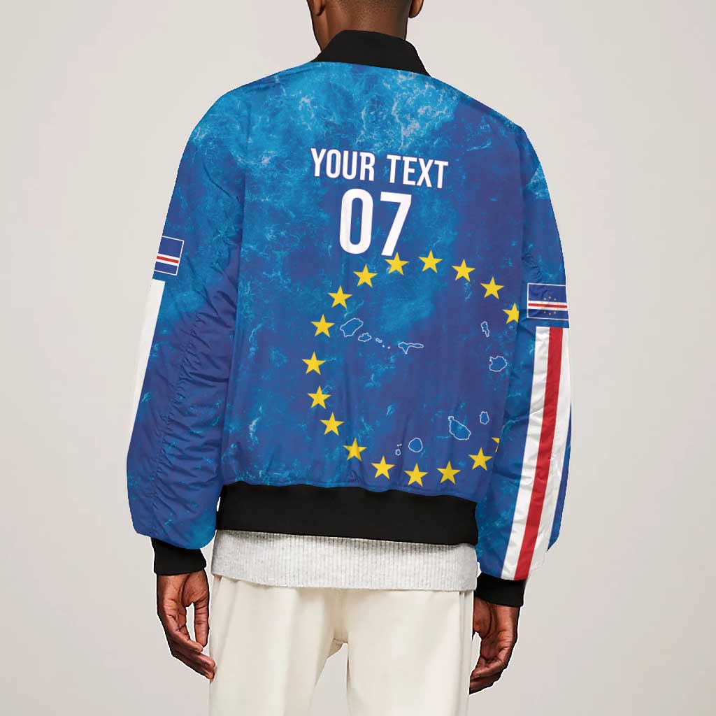 Cape Verde Tubaroes Azuis Custom Bomber Jacket Break The Waves - African Pride