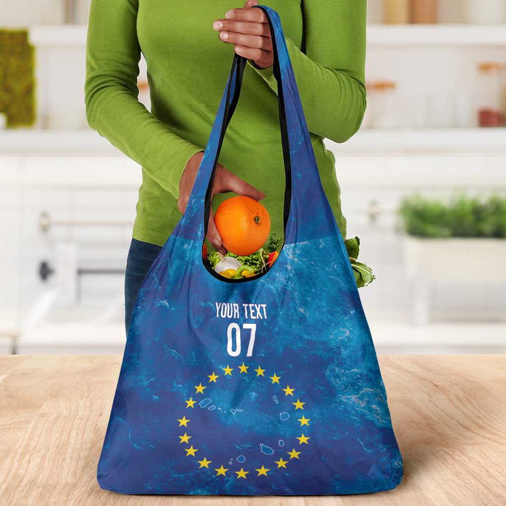 Cape Verde Tubaroes Azuis Custom Grocery Bag Break The Waves - African Pride