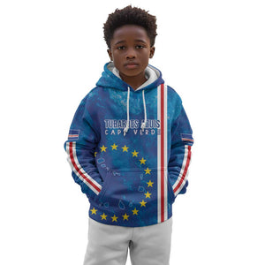 Cape Verde Tubaroes Azuis Custom Kid Hoodie Break The Waves - African Pride