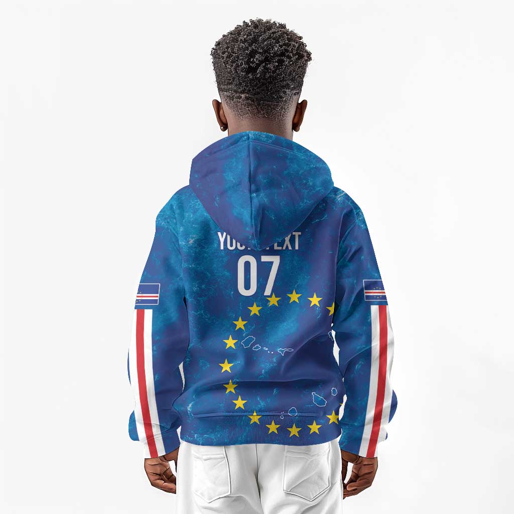 Cape Verde Tubaroes Azuis Custom Kid Hoodie Break The Waves - African Pride