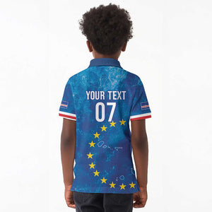 Cape Verde Tubaroes Azuis Custom Kid Polo Shirt Break The Waves - African Pride