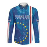 Cape Verde Tubaroes Azuis Custom Long Sleeve Button Shirt Break The Waves - African Pride