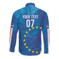 Cape Verde Tubaroes Azuis Custom Long Sleeve Button Shirt Break The Waves - African Pride