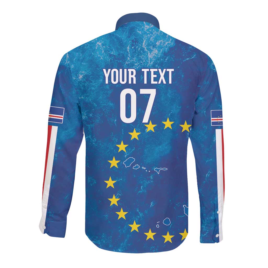 Cape Verde Tubaroes Azuis Custom Long Sleeve Button Shirt Break The Waves - African Pride