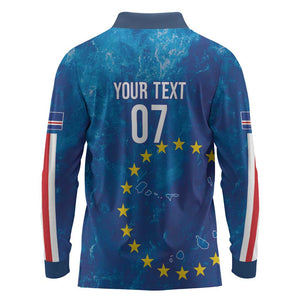 Cape Verde Tubaroes Azuis Custom Long Sleeve Polo Shirt Break The Waves - African Pride