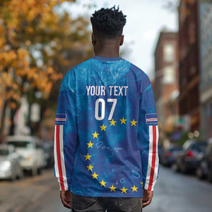 Cape Verde Tubaroes Azuis Custom Long Sleeve Shirt Break The Waves - African Pride