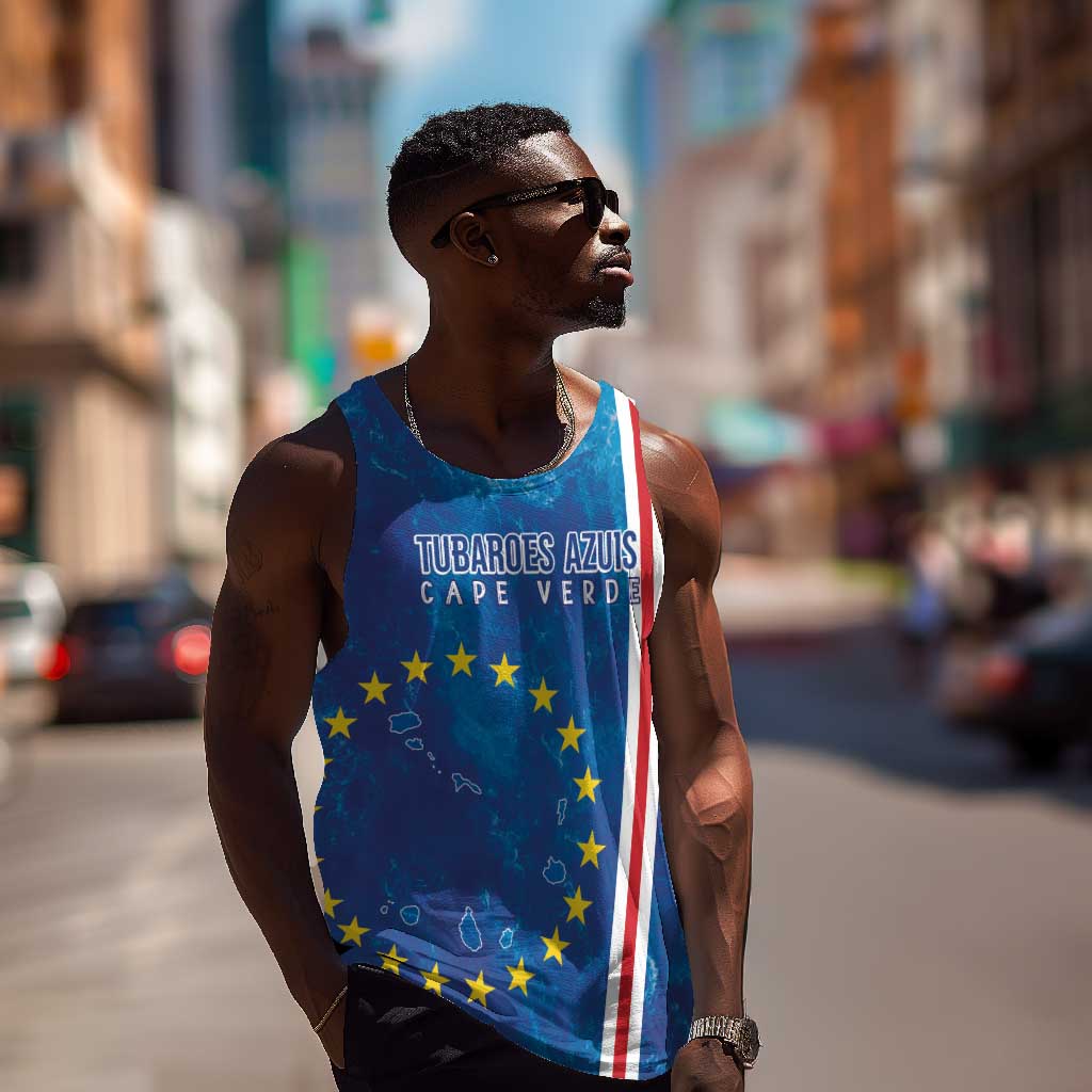 Cape Verde Tubaroes Azuis Custom Men Tank Top Break The Waves - African Pride