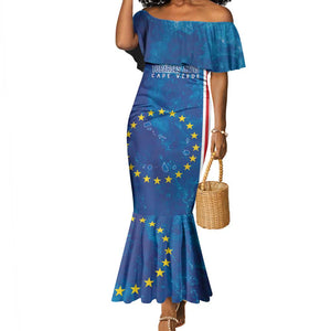 Cape Verde Tubaroes Azuis Custom Mermaid Dress Break The Waves - African Pride