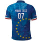 Cape Verde Tubaroes Azuis Custom Polo Shirt Break The Waves - African Pride