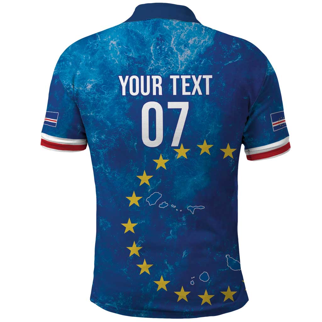 Cape Verde Tubaroes Azuis Custom Polo Shirt Break The Waves - African Pride