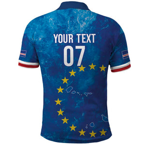 Cape Verde Tubaroes Azuis Custom Polo Shirt Break The Waves - African Pride