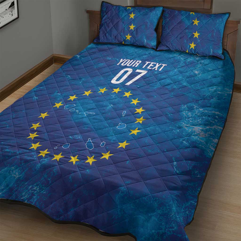 Cape Verde Tubaroes Azuis Custom Quilt Bed Set Break The Waves - African Pride