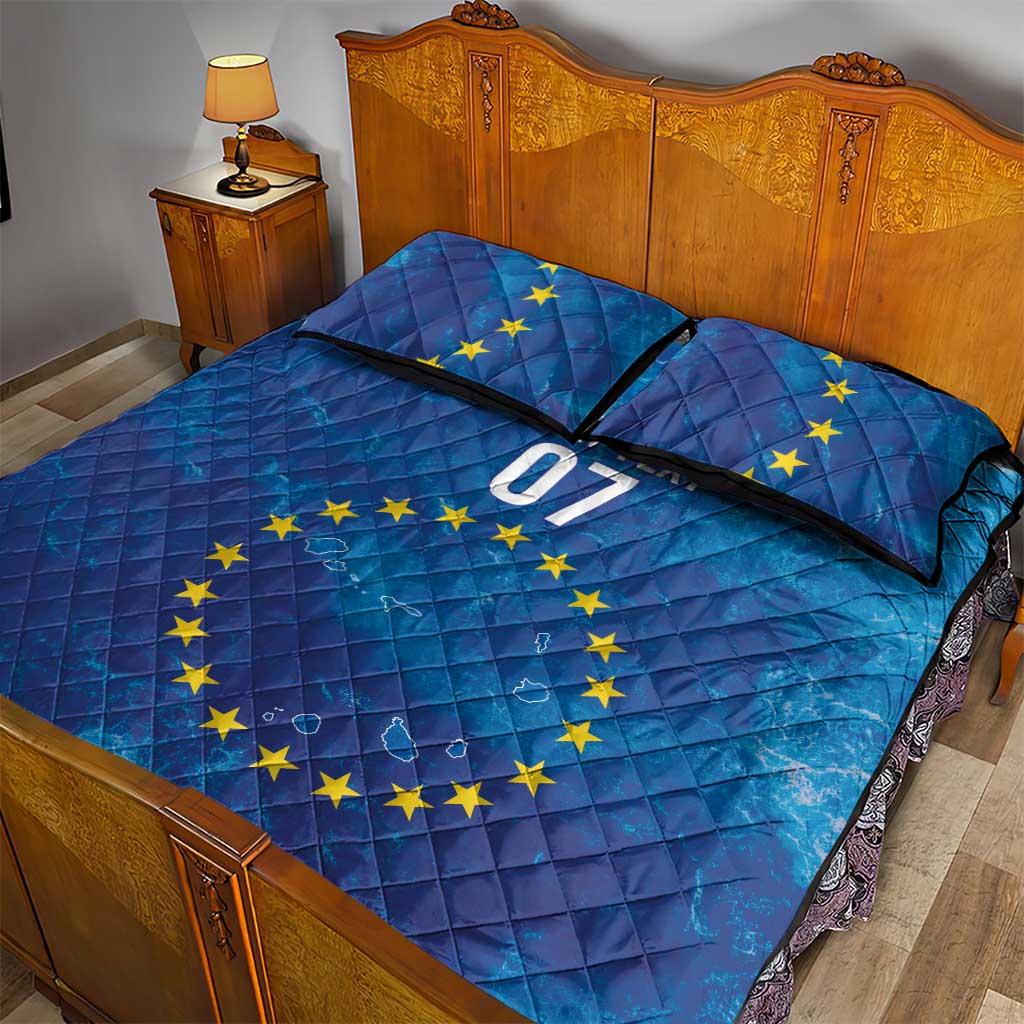 Cape Verde Tubaroes Azuis Custom Quilt Bed Set Break The Waves - African Pride