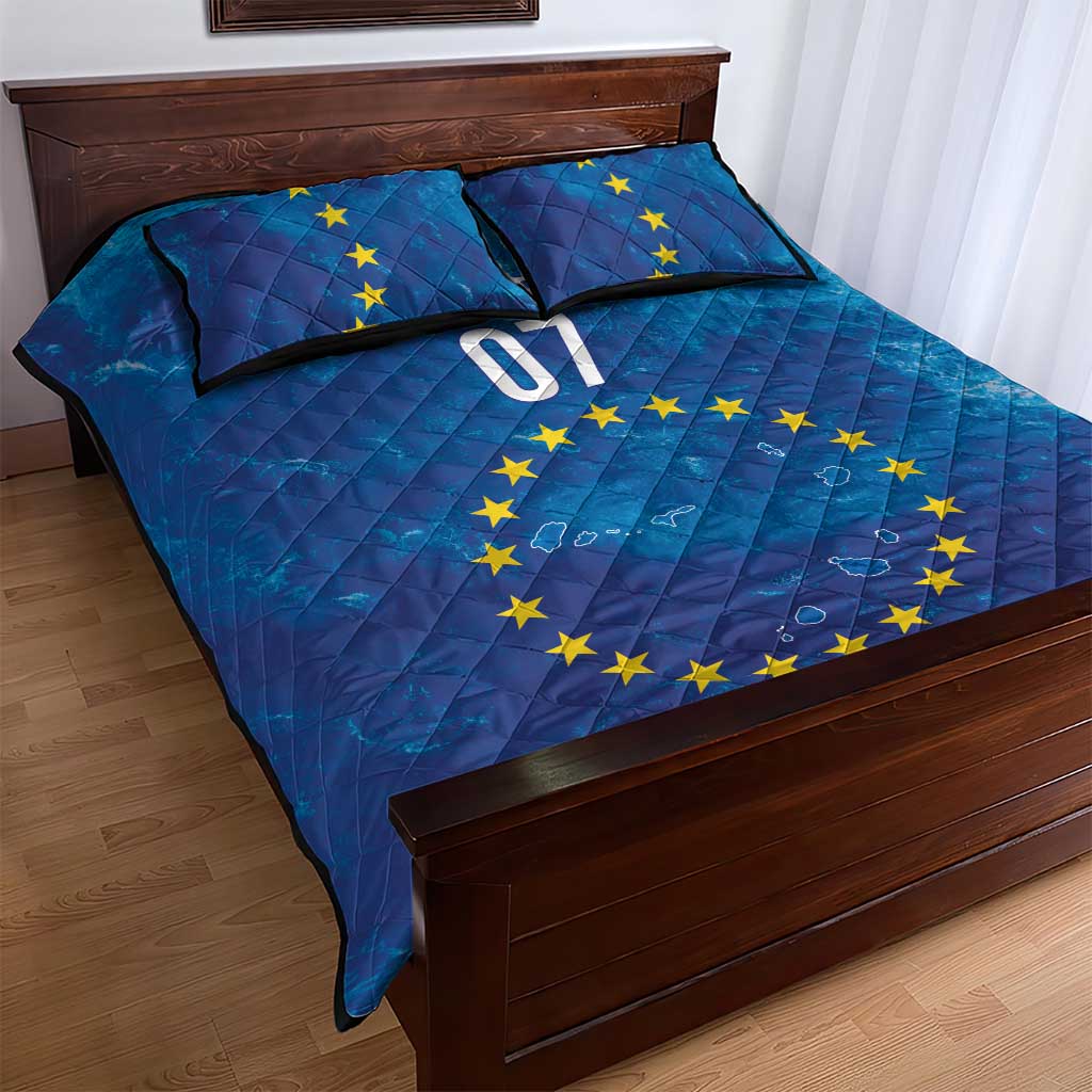 Cape Verde Tubaroes Azuis Custom Quilt Bed Set Break The Waves - African Pride