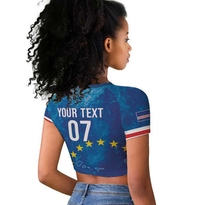 Cape Verde Tubaroes Azuis Custom Raglan Cropped T shirt Break The Waves - African Pride