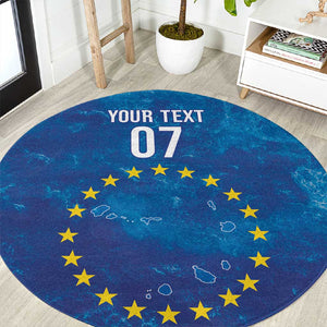 Cape Verde Tubaroes Azuis Custom Round Carpet Break The Waves - African Pride