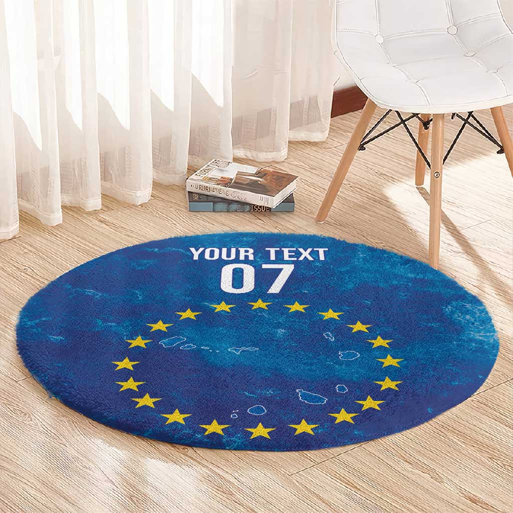 Cape Verde Tubaroes Azuis Custom Round Carpet Break The Waves - African Pride