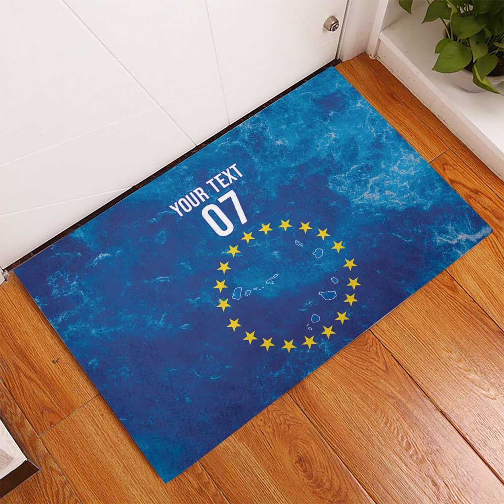 Cape Verde Tubaroes Azuis Custom Rubber Doormat Break The Waves - African Pride