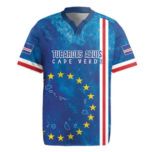 Cape Verde Tubaroes Azuis Custom Rugby Jersey Break The Waves - African Pride