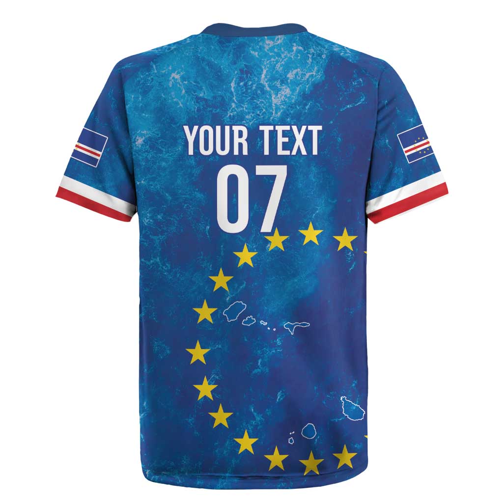 Cape Verde Tubaroes Azuis Custom Rugby Jersey Break The Waves - African Pride