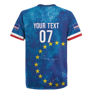 Cape Verde Tubaroes Azuis Custom Rugby Jersey Break The Waves - African Pride