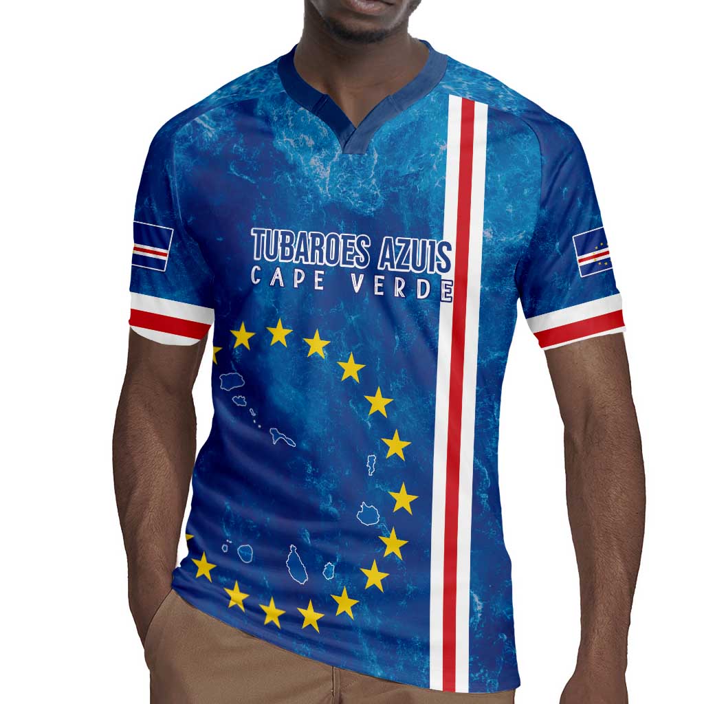 Cape Verde Tubaroes Azuis Custom Rugby Jersey Break The Waves - African Pride