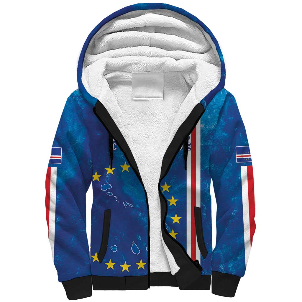 Cape Verde Tubaroes Azuis Custom Sherpa Hoodie Break The Waves - African Pride