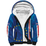 Cape Verde Tubaroes Azuis Custom Sherpa Hoodie Break The Waves - African Pride