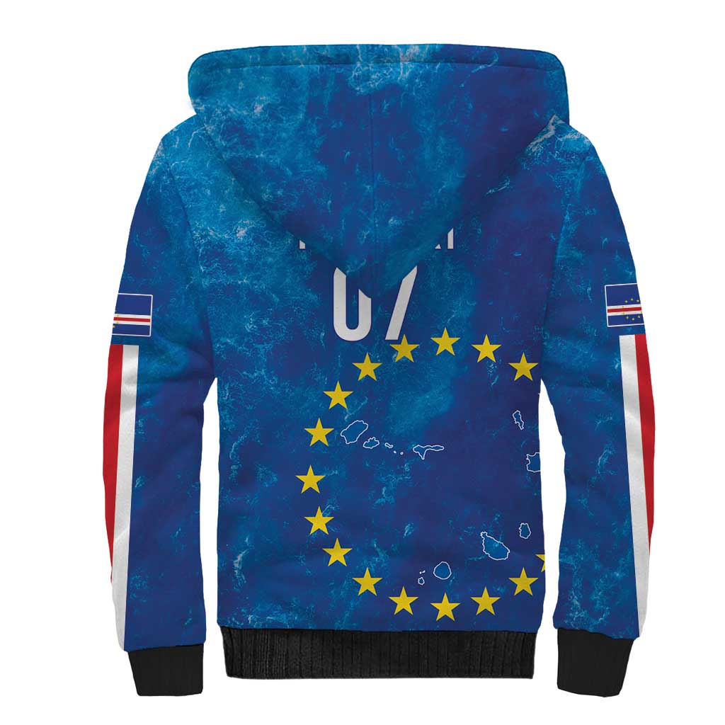 Cape Verde Tubaroes Azuis Custom Sherpa Hoodie Break The Waves - African Pride