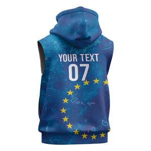 Cape Verde Tubaroes Azuis Custom Sleeveless Zip Hoodie Break The Waves - African Pride