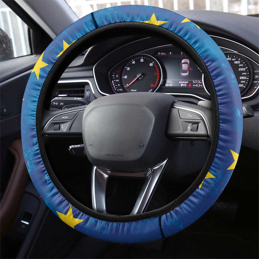 Cape Verde Tubaroes Azuis Steering Wheel Cover Break The Waves - African Pride