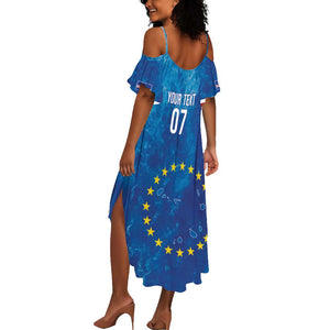 Cape Verde Tubaroes Azuis Custom Summer Maxi Dress Break The Waves - African Pride