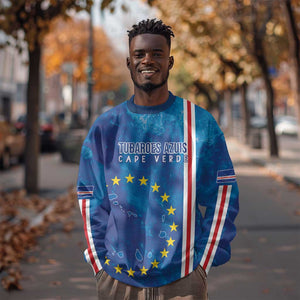 Cape Verde Tubaroes Azuis Custom Sweatshirt Break The Waves - African Pride