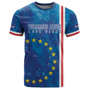 Cape Verde Tubaroes Azuis Custom T shirt Break The Waves - African Pride