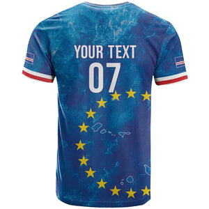 Cape Verde Tubaroes Azuis Custom T shirt Break The Waves - African Pride