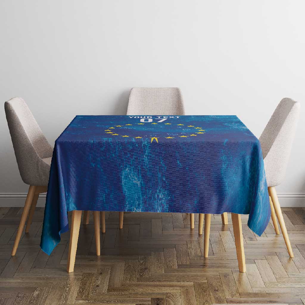 Cape Verde Tubaroes Azuis Custom Tablecloth Break The Waves - African Pride