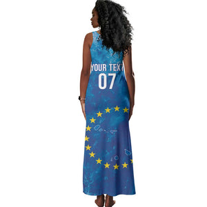 Cape Verde Tubaroes Azuis Custom Tank Maxi Dress Break The Waves - African Pride