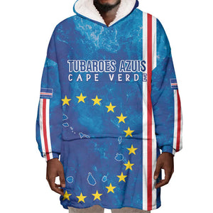 Cape Verde Tubaroes Azuis Custom Wearable Blanket Hoodie Break The Waves - African Pride