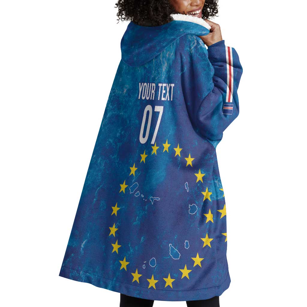 Cape Verde Tubaroes Azuis Custom Wearable Blanket Hoodie Break The Waves - African Pride