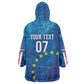 Cape Verde Tubaroes Azuis Custom Wearable Blanket Hoodie Break The Waves - African Pride