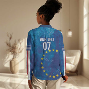 Cape Verde Tubaroes Azuis Custom Women Casual Shirt Break The Waves - African Pride