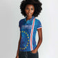 Cape Verde Tubaroes Azuis Custom Women Polo Shirt Break The Waves - African Pride