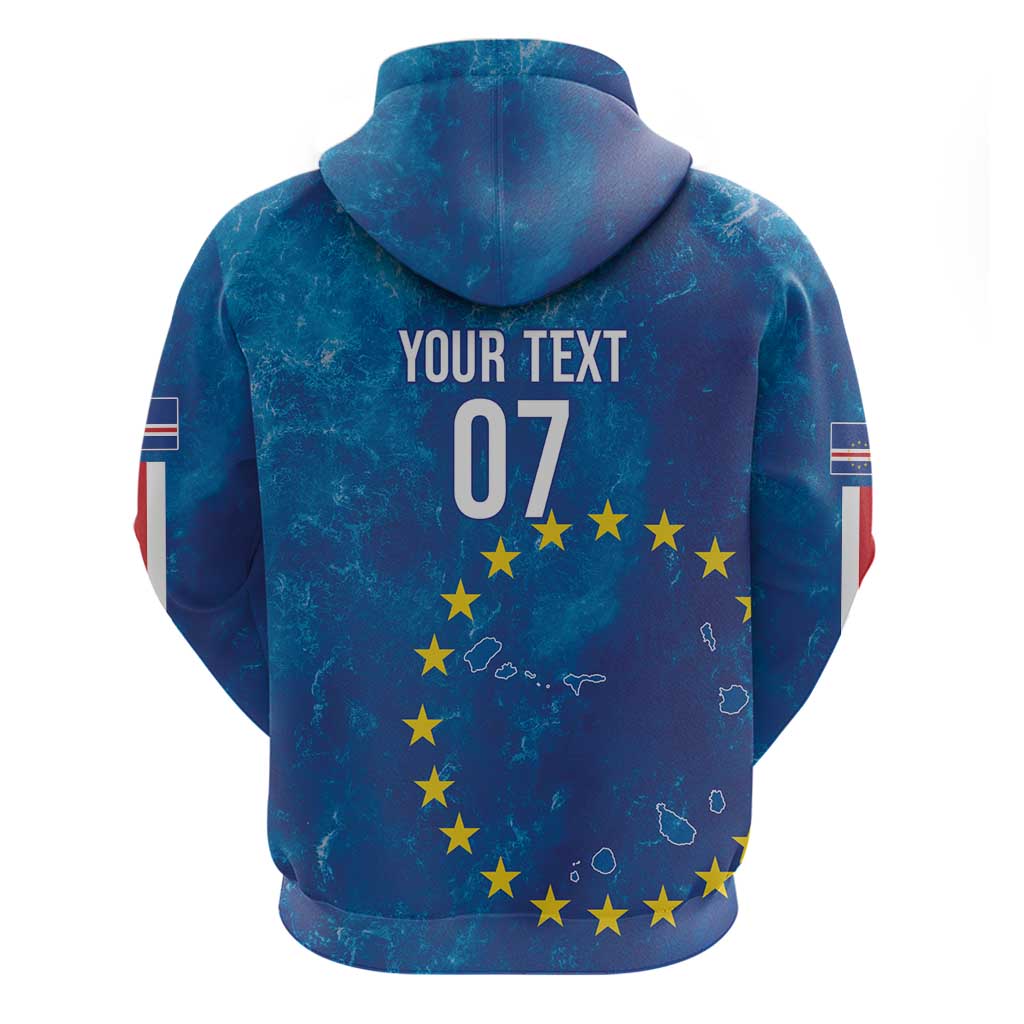 Cape Verde Tubaroes Azuis Custom Zip Hoodie Break The Waves - African Pride