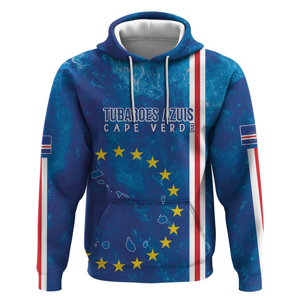 Cape Verde Tubaroes Azuis Custom Zip Hoodie Break The Waves - African Pride