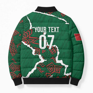 Morocco Football Custom Bomber Puffer Jacket Grunge Motifs